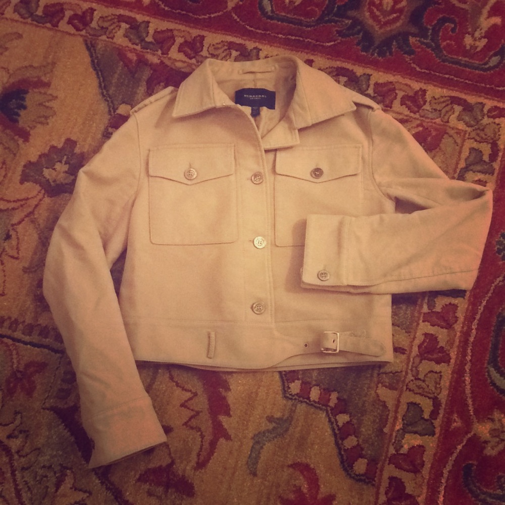 Burberry khaki short military-style jacket